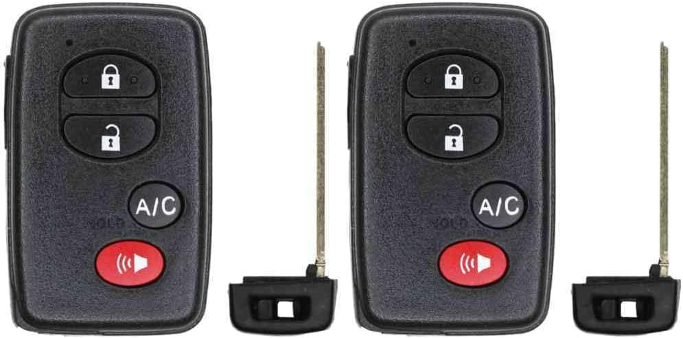 Replcament Smart Key Fob for Toyota Prius 2011 FCC HYQ14AAB E Board Part Number 89904-47420 8990447420 Pack of 2