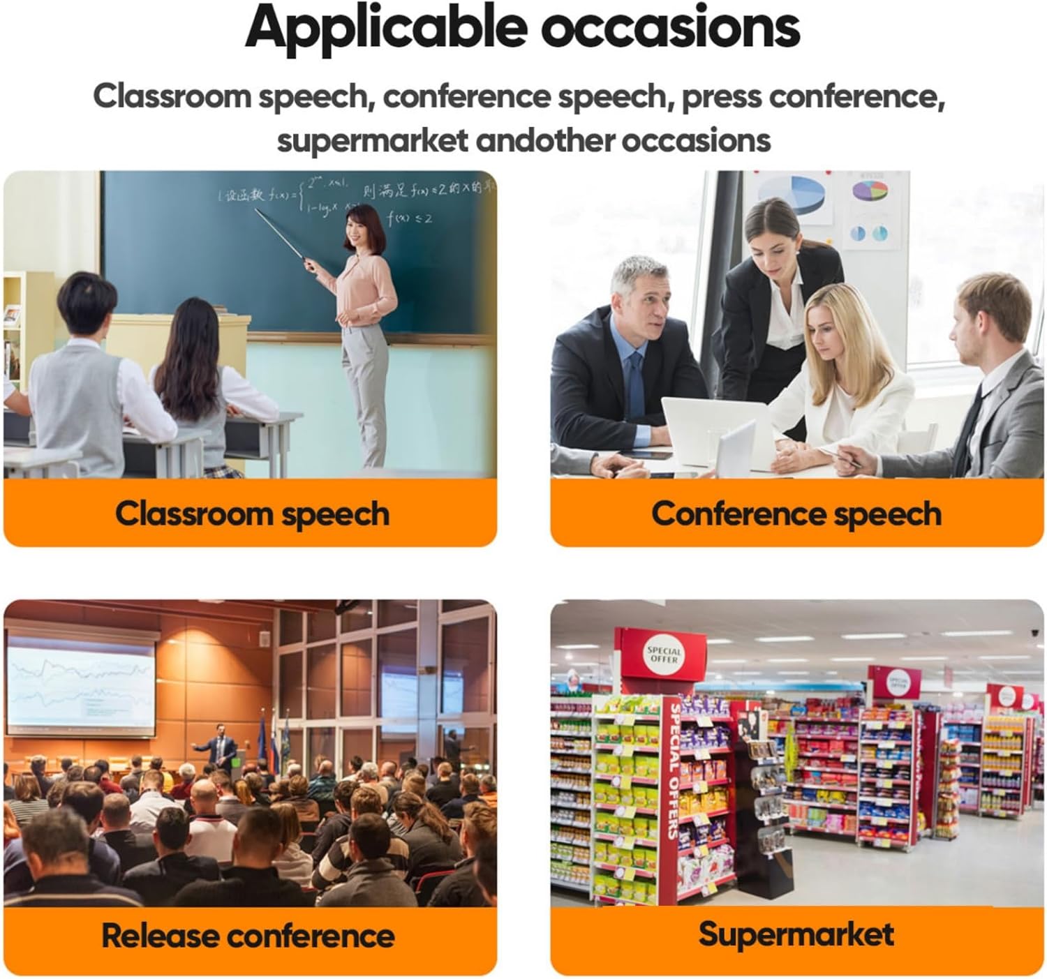 W IN-MIX UHF Wireless Microphone System, Portable Cordless Microphone Set with Headset, Lavalier, Beltpack Transmitter for Karaoke,Church and Party(2)