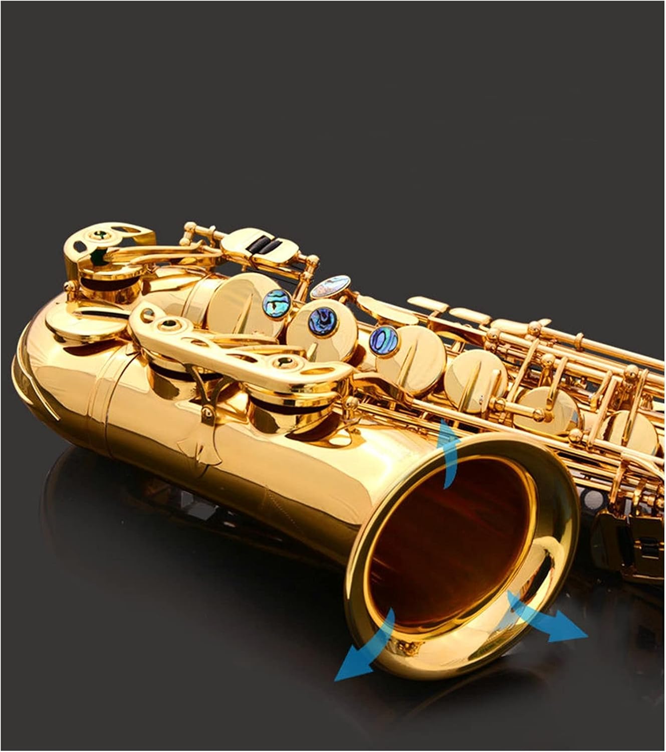 Saxophone Straight Double Button Muscle Abalone Button Alto E Flat Saxophone Children Adult Entry Beginner Exam Key Type Woodwind Instrument