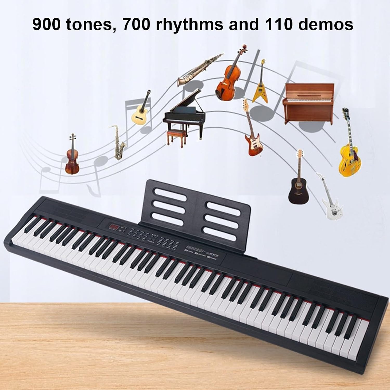 88 Electronic Keyboard Digital Keyboard Full Size With Dynamics Keys Portable Keyboard Support Bluetooth MIDI For Beginners Adults Children Include Stand, Sustain Pedal