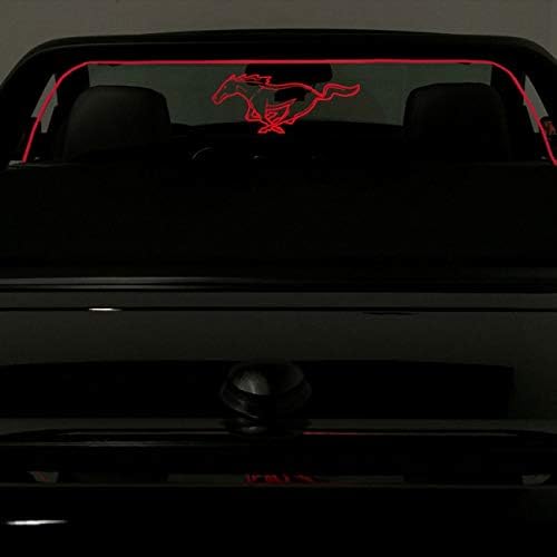 Windrestrictor Wind Deflector for Mustang Convertible 2005-2014, Wind Blocker with Mustang Outlined Pony Logo, Multi-Color LED w Dimmer Remote, Bundle Price…