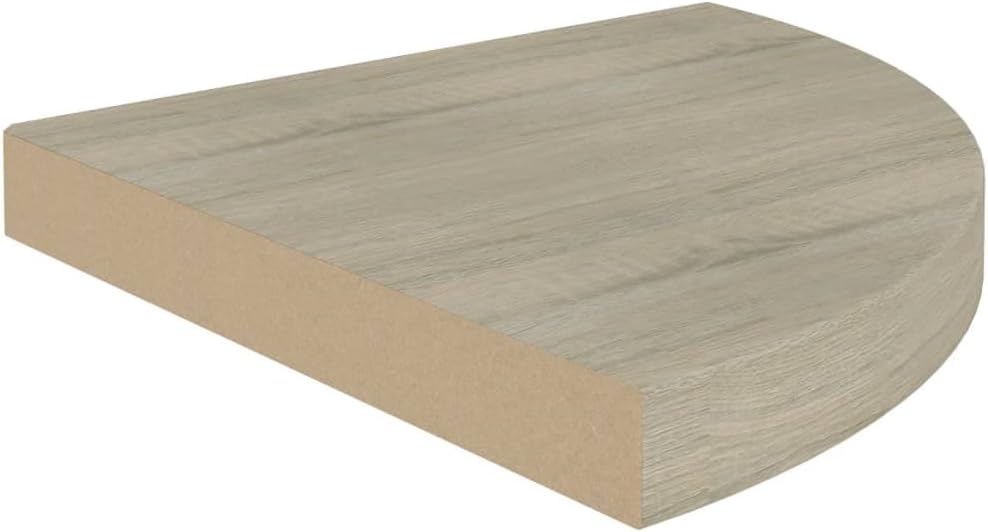 Floating Corner Shelf Set of 4 Oak Wood Triangular MDF Wall Mount 13.8 x 13.8 x 1.5 in Honeycomb Brown Small Storage Display for Living Room Bedroom Office