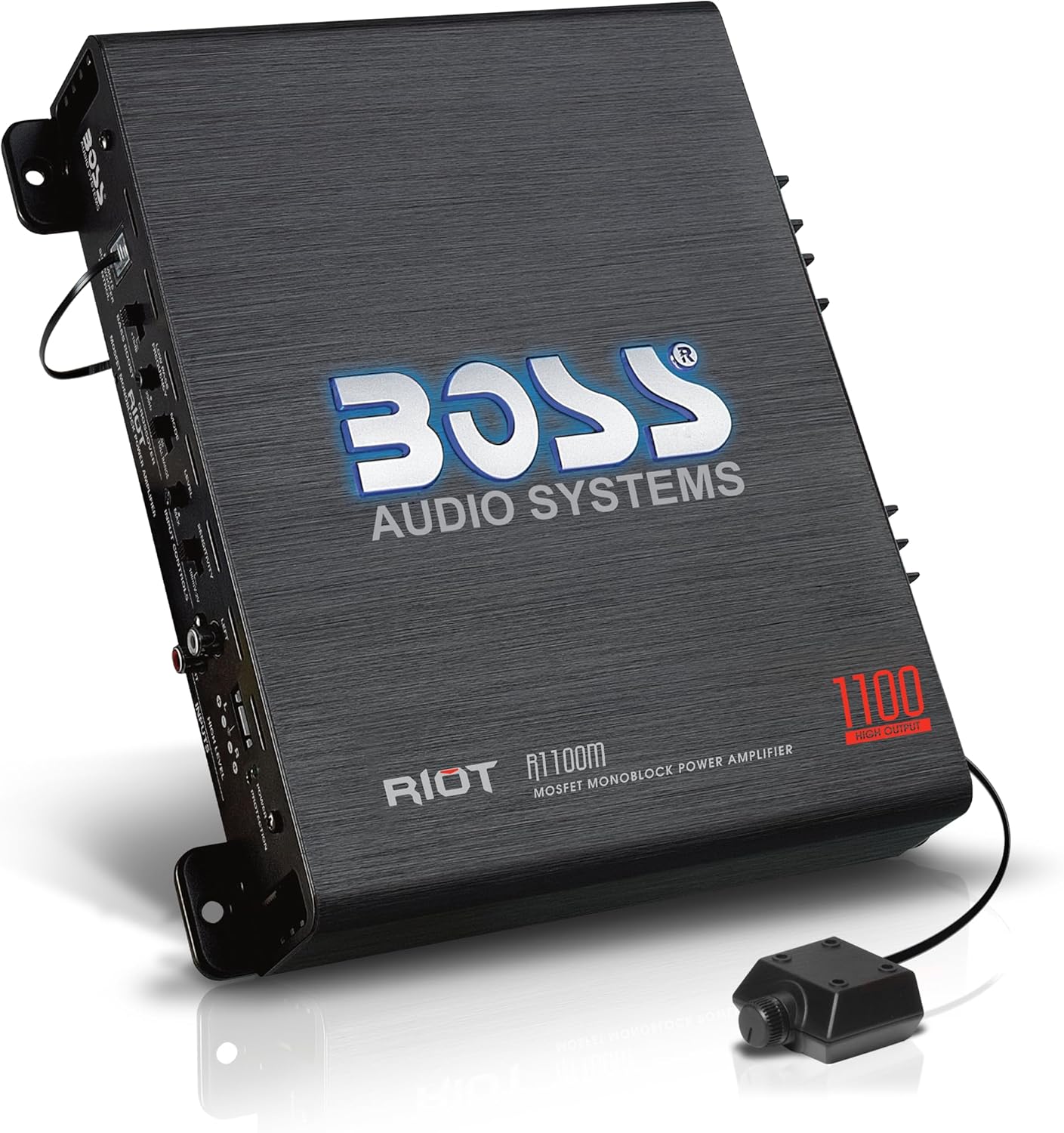 BOSS Audio Systems R1100M Monoblock Car Amplifier - 1100 High Output, 2-8 Ohm Stable, Low/High Level Inputs, Low Pass Crossover, MOSFET Power Supply