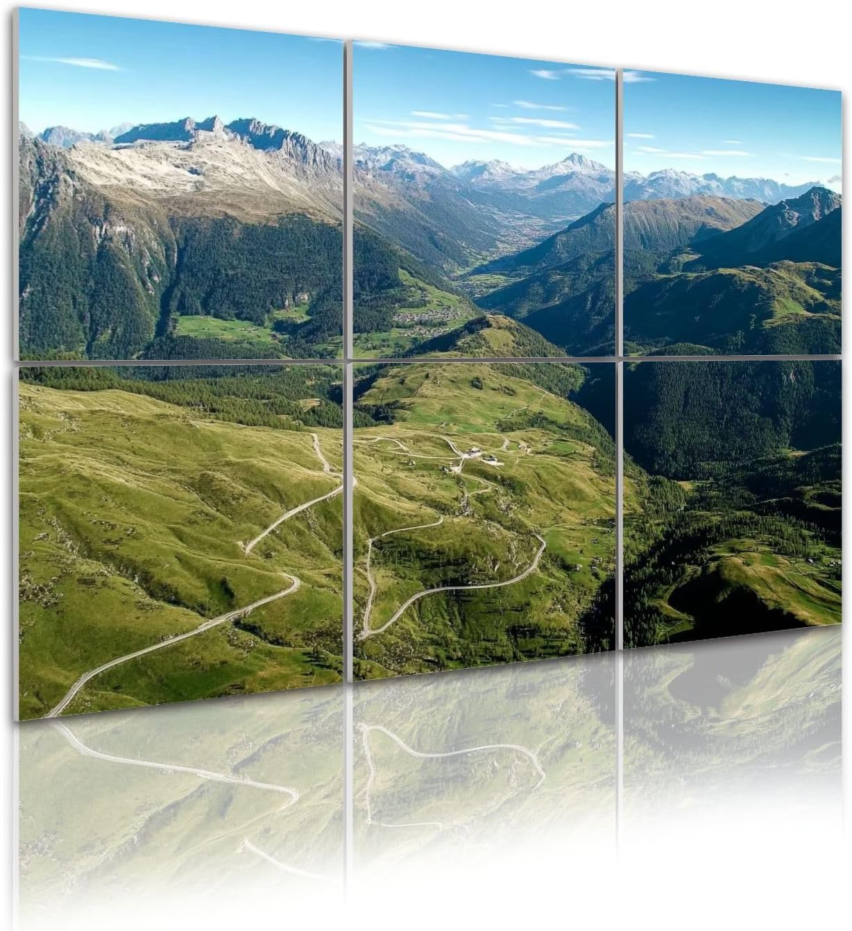 6 Pack Art Acoustic Panels Mountain landscape Swiss Alps aerial view Sound Absorbing Panel 48