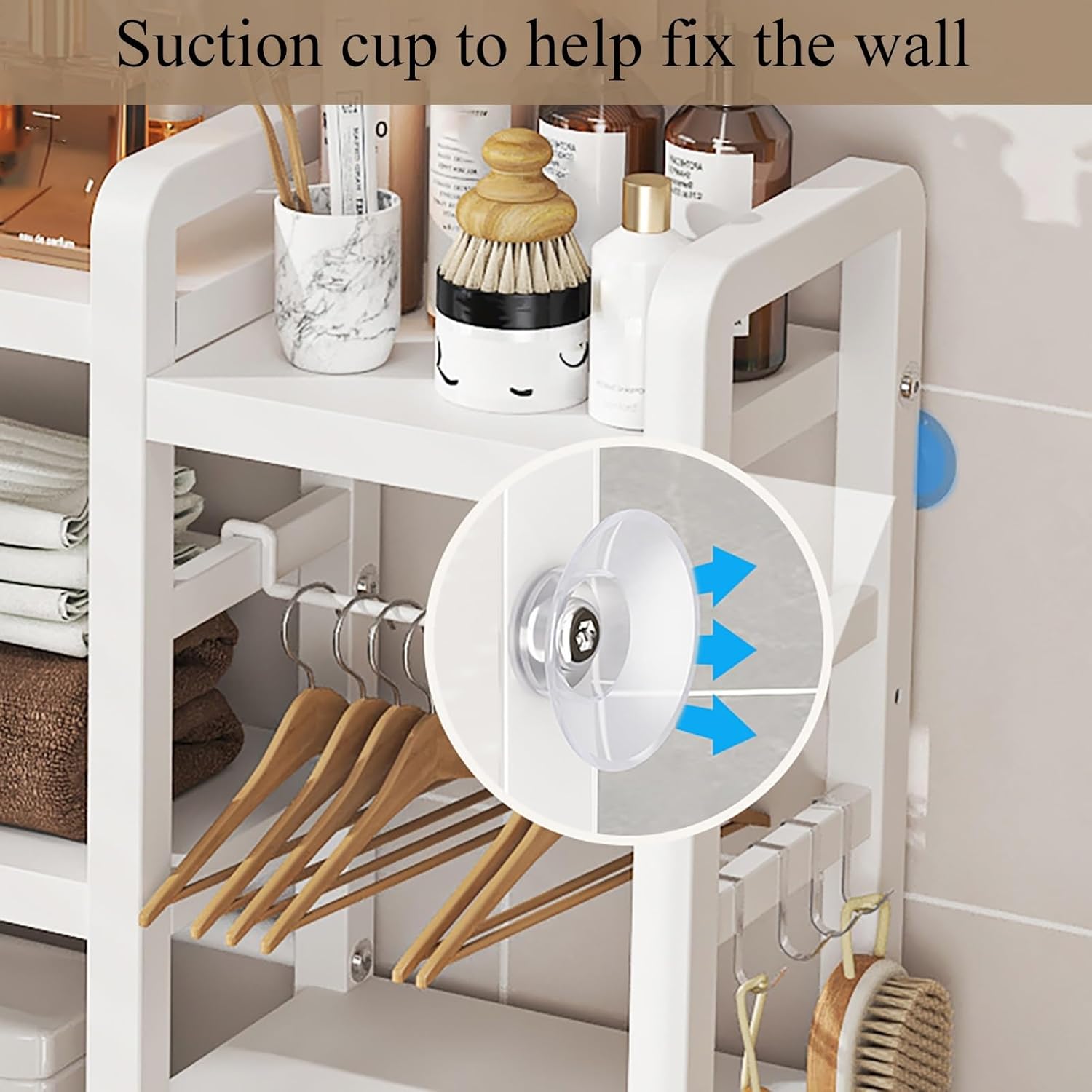 Over The Toilet Storage Rack, Stable Freestanding Above Toilet Organizer, Small Coffee Station Organizer, Adjustable Height Floating Shelf, Corner Wall Shelf for Bathroom Restroom Laundry Balcony