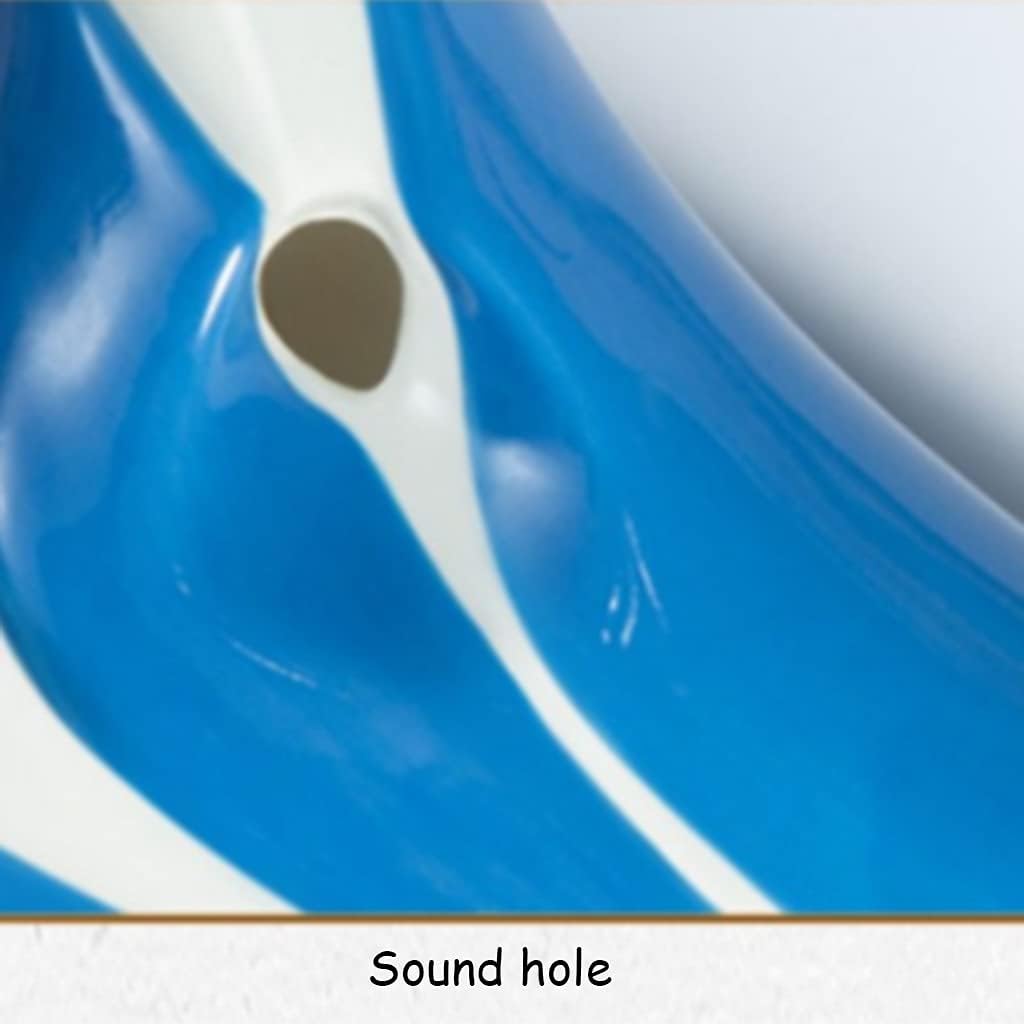 Creative Submarine Style National Ocarina Wind Instrument, 12-Hole Alto C (AC) Glazed Ceramic Ocarina, Best Choice for Beginners (Color : Blue, Size : AC)