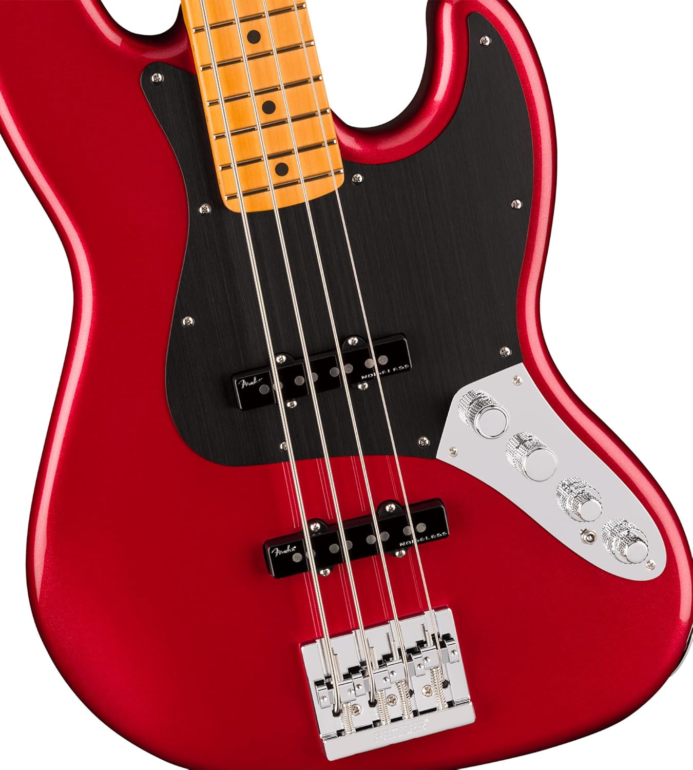 Fender American Ultra II Jazz Bass - Sinister Red Bundle with Case, Strap, Cable, Hat, and Guitar Cleaning Kit