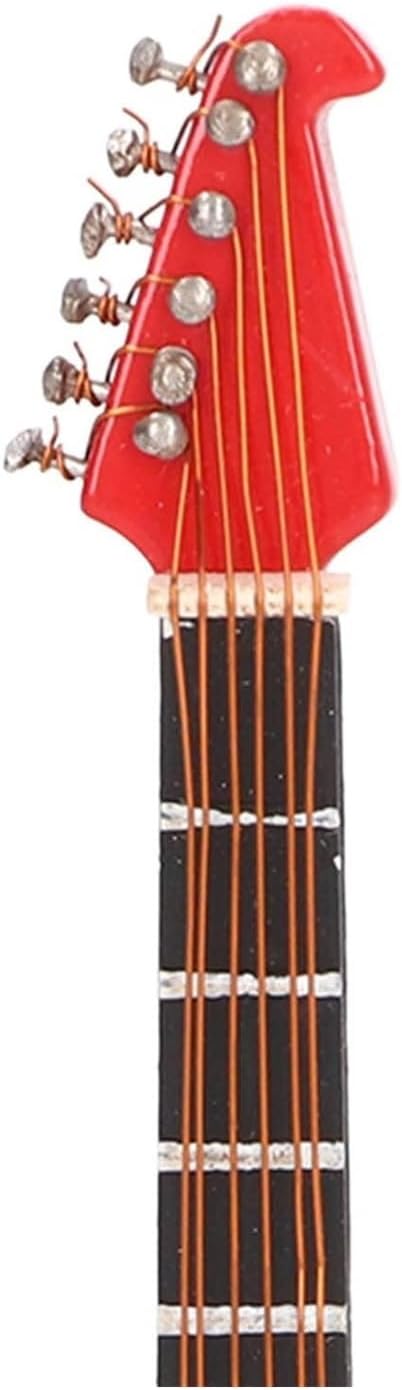 Electric Guitar Fridge Magnet - High Simulation Basswood and Resin Decoration for Refrigerators, Cabinets, and Metal Surfaces (Red)