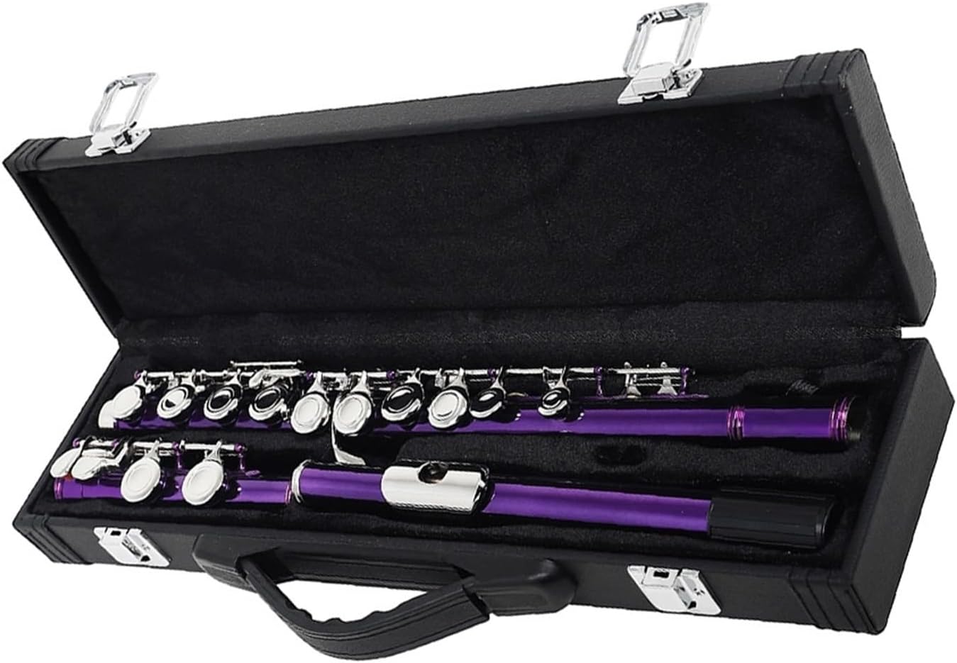 Flute Purple 16 Holes C Tone Flute with E Key Woodwind Instrument Closed Key Cupronickel Tube Flutes Musical Instruments