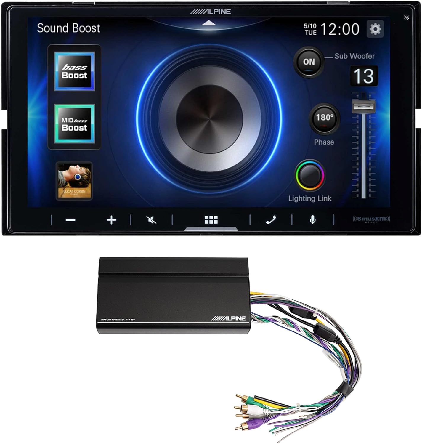 Alpine iLX-W670 Receiver with Apple CarPlay and Android Auto Includes KTA-450 4-Channel Power Pack Amplifier