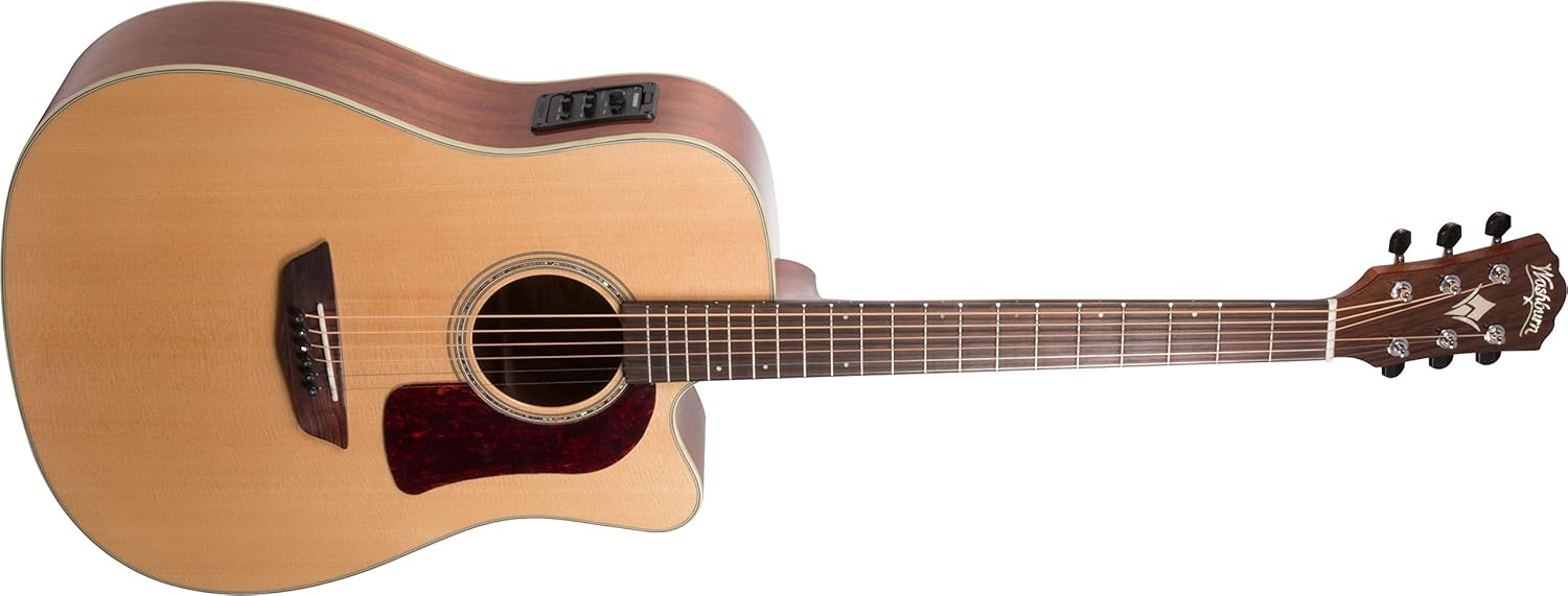 Washburn HD100SWCEK-D Heritage Series Dreadnought Acoustic Electric Cutaway, Natural