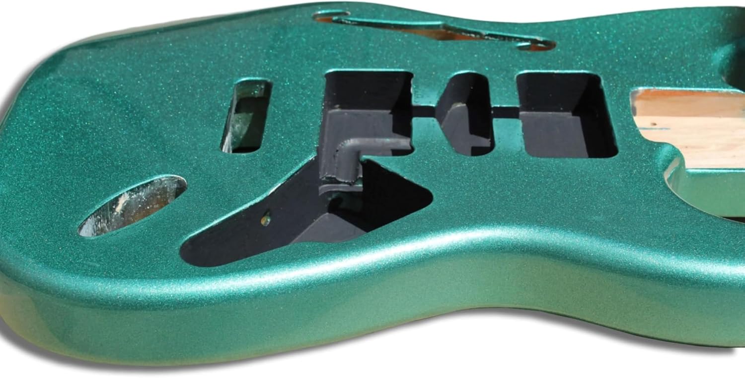 Guitar Body Guitar Replacement Parts Guitar Body 2Pcs Alder Wood For ST Electric Guitar DIY Parts Metallic Green