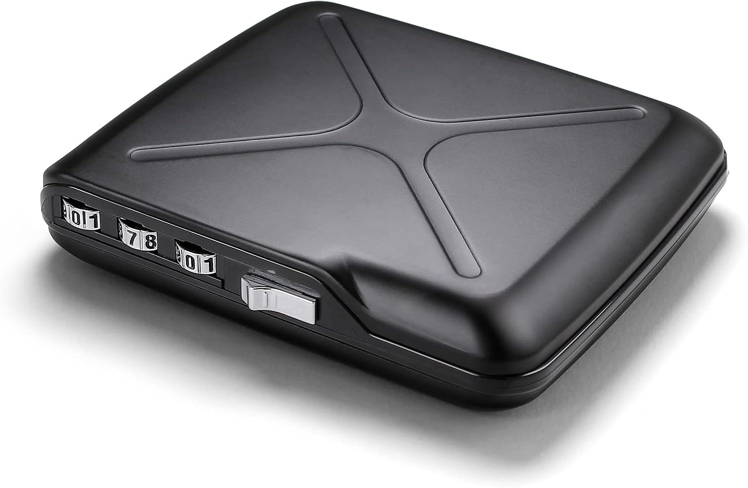 ÖGON -DESIGNS- Aluminum code wallet, lockable with a 3 digit code, RFID protection against fraud and demagnetization, secured card holder