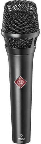 Neumann KMS 105 - Live Vocal Condenser Microphone (Black) with XLR Cable and Mic Stand