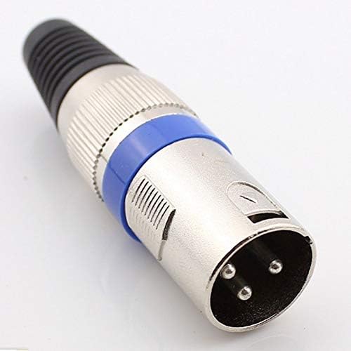 Davitu Electrical Equipments Supplies - 50pcs Audio XLR Connector Jack Plug Adapter Swiss Lennon Male For Microphone Three-Pin Blue Red - (Color: Red)