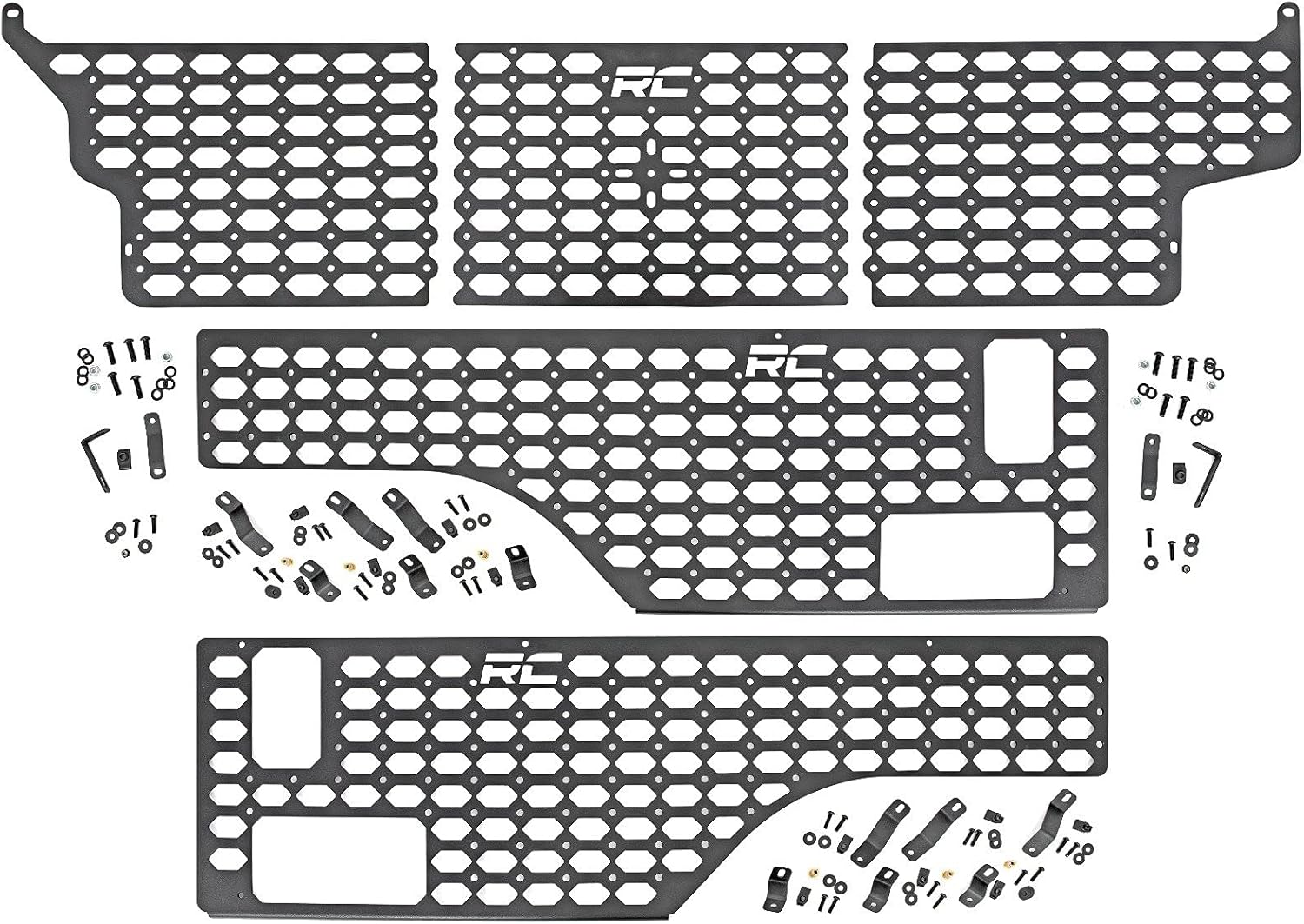 Rough Country Molle Panel Rack System for Jeep Gladiator JT (2020-2024) - 3 Bedside Combo Kit