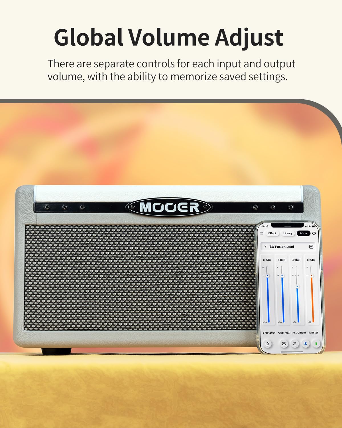 MOOER SD30i Practice Guitar Amp Portable Smart Amplifier, Bluetooth 30W Stereo Sound, 5Hrs Bettary Life, with 101 Effects, 80s Looper and 40 Drummer for Electric Guitar