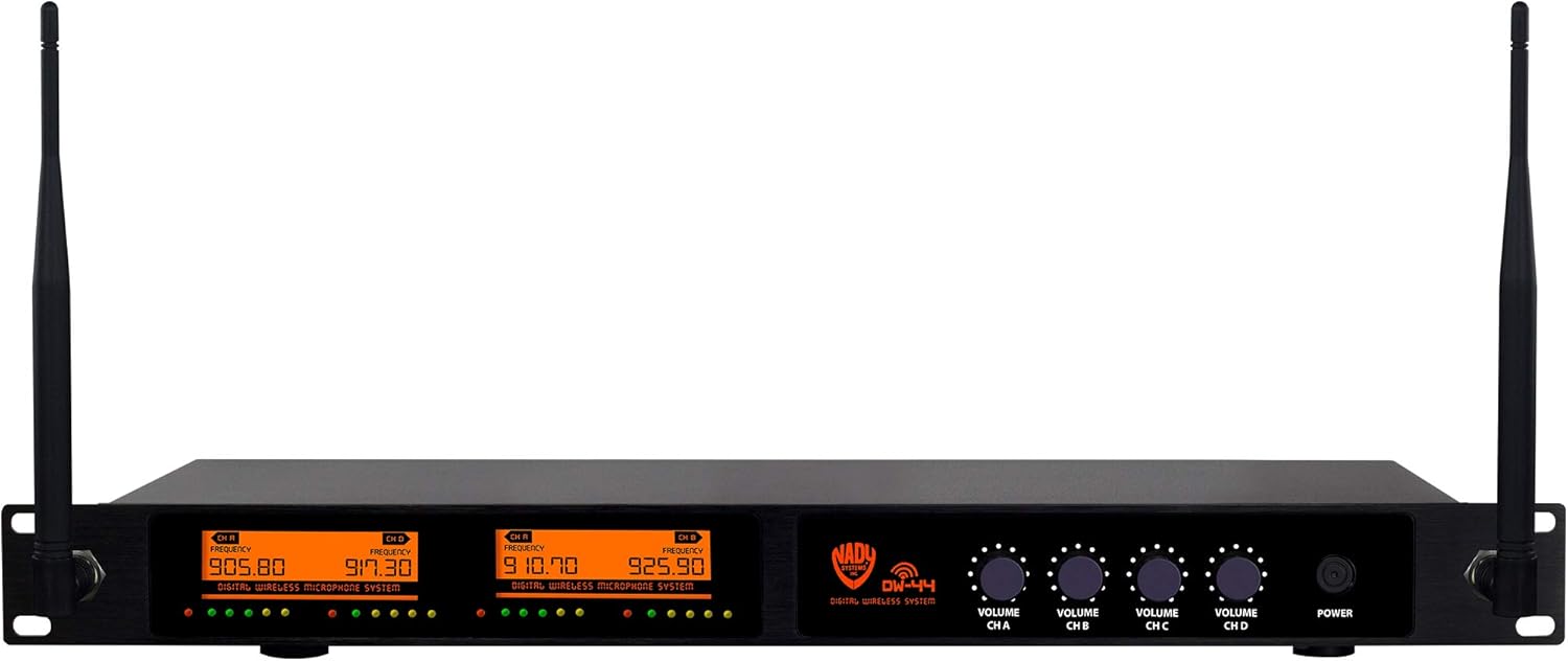 Nady DW-44-HT Gen 2 | Digital Wireless Handheld Microphone System | Operates at 907.7MHz/921.2MHz/912.8MHz/927.5MHz (Non-Adjustable), Plug and Play Set-up, and 300 ft. Range.