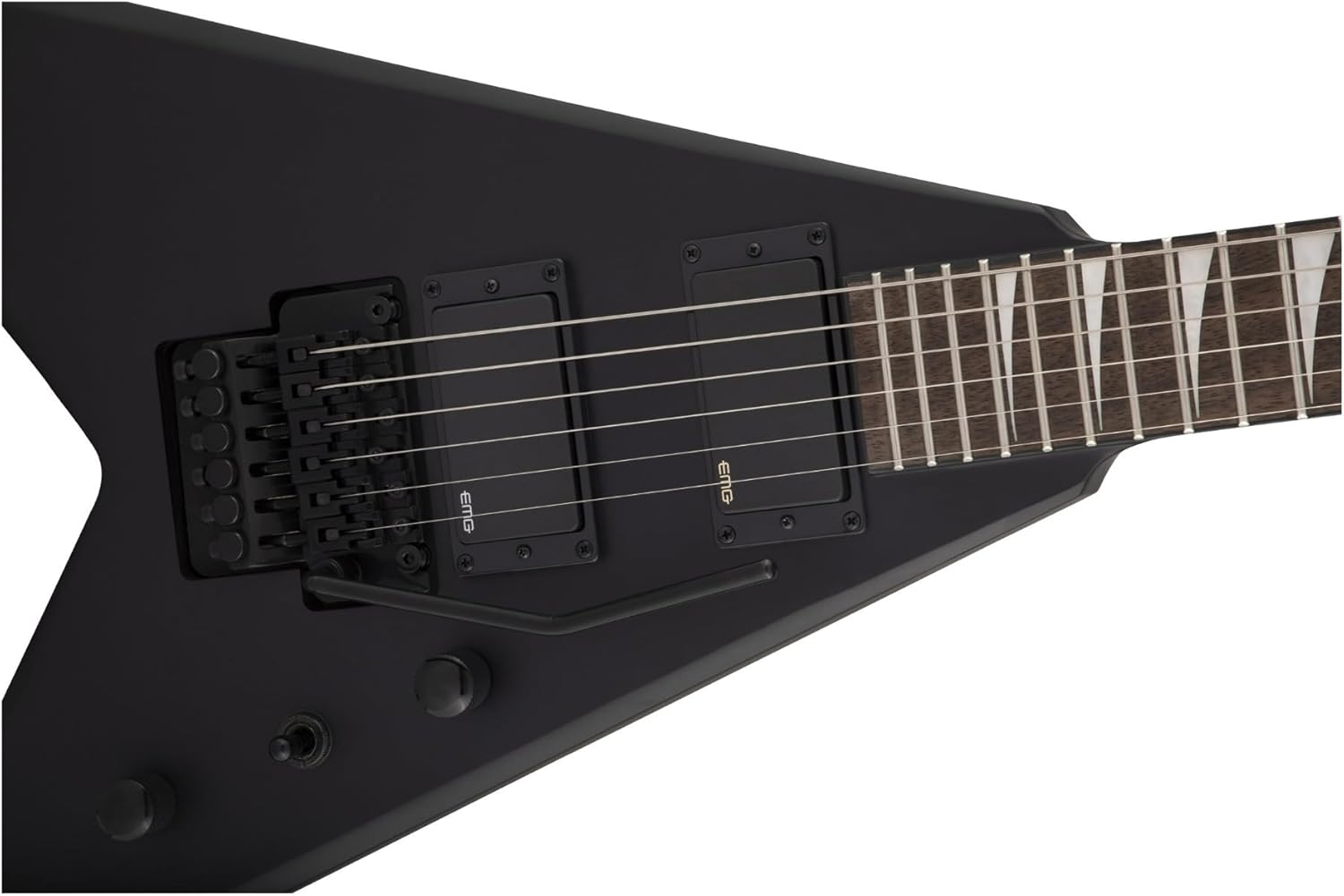 Jackson X Series King V KVXMG Poplar Body 6-String Electric Guitar (Satin Black) Bundle with Jackson King V Molded Case (2 Items)