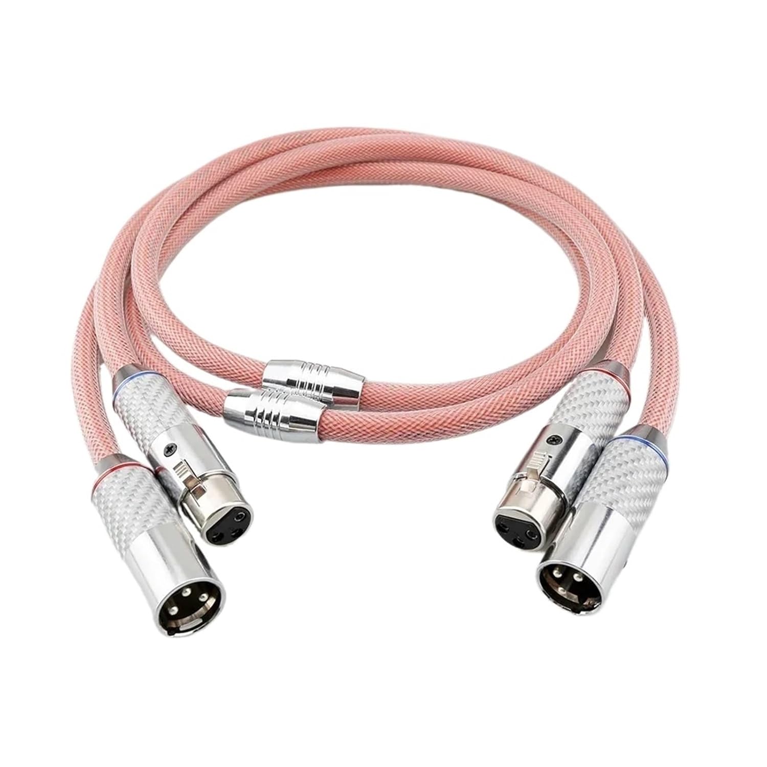 Pair A88 Pure Silver 4Cores XLR Balanced Cable HiFi Audio Carbon Fibre Rhodium Plated Cord(3 Meter)