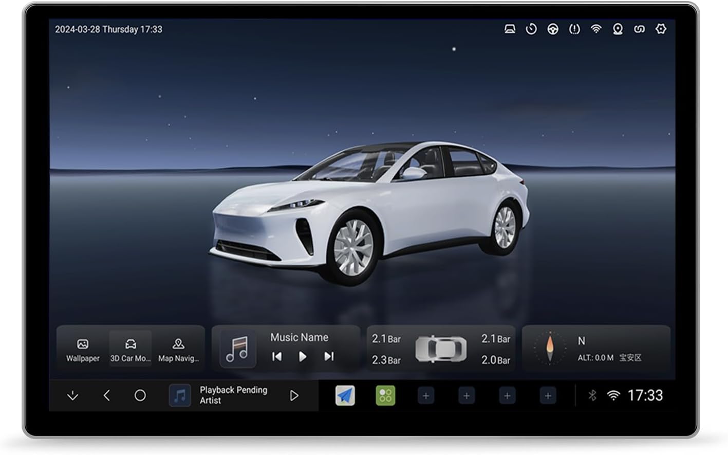 DUDUAUTO DUDU7 Universal Car Stereo Radio with Carplay and Android Auto Ultra-Thin 11.5 Inch 2000x1200 2K QLED Touch Screen Head Unit with Bluetooth GPS DSP AM/FM Radio 12G RAM+256G ROM