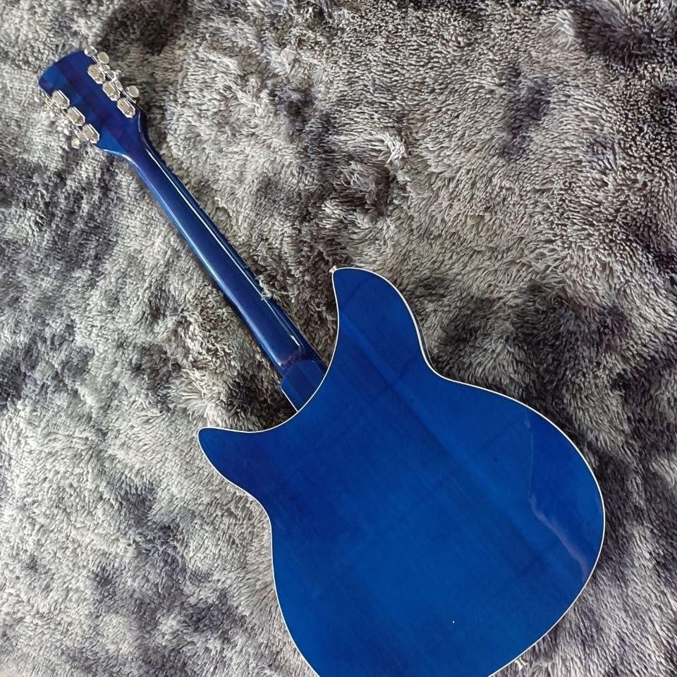 Custom 12-String Electric Guitar with Glossy White Finish and Blue Color - Perfect for Professional Guitarists and Enthusiasts Seeking and High- Sound