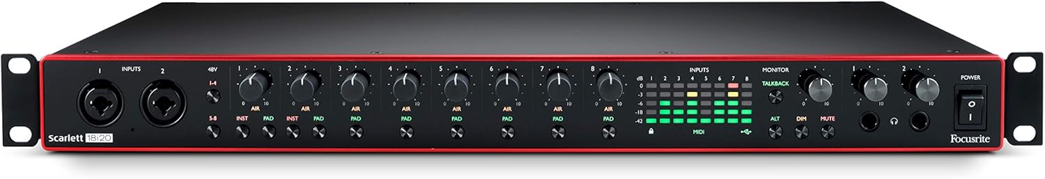 Focusrite Scarlett 18i20 3rd Gen USB Audio Interface for Recording, Producing and Engineering — High-Fidelity, Studio Quality Recording, with Transparent Playback