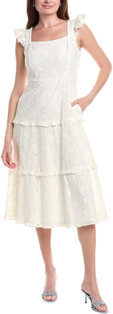 Anne Klein Women's Scoop Nk Tiered Midi Dress