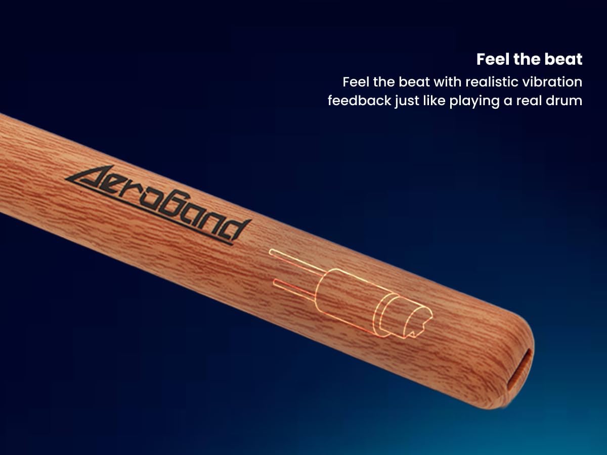 Aeroband PocketDrum 2 Max - Electric Drum Kit with Air Sticks, Bass Drum and Hihat Pedal