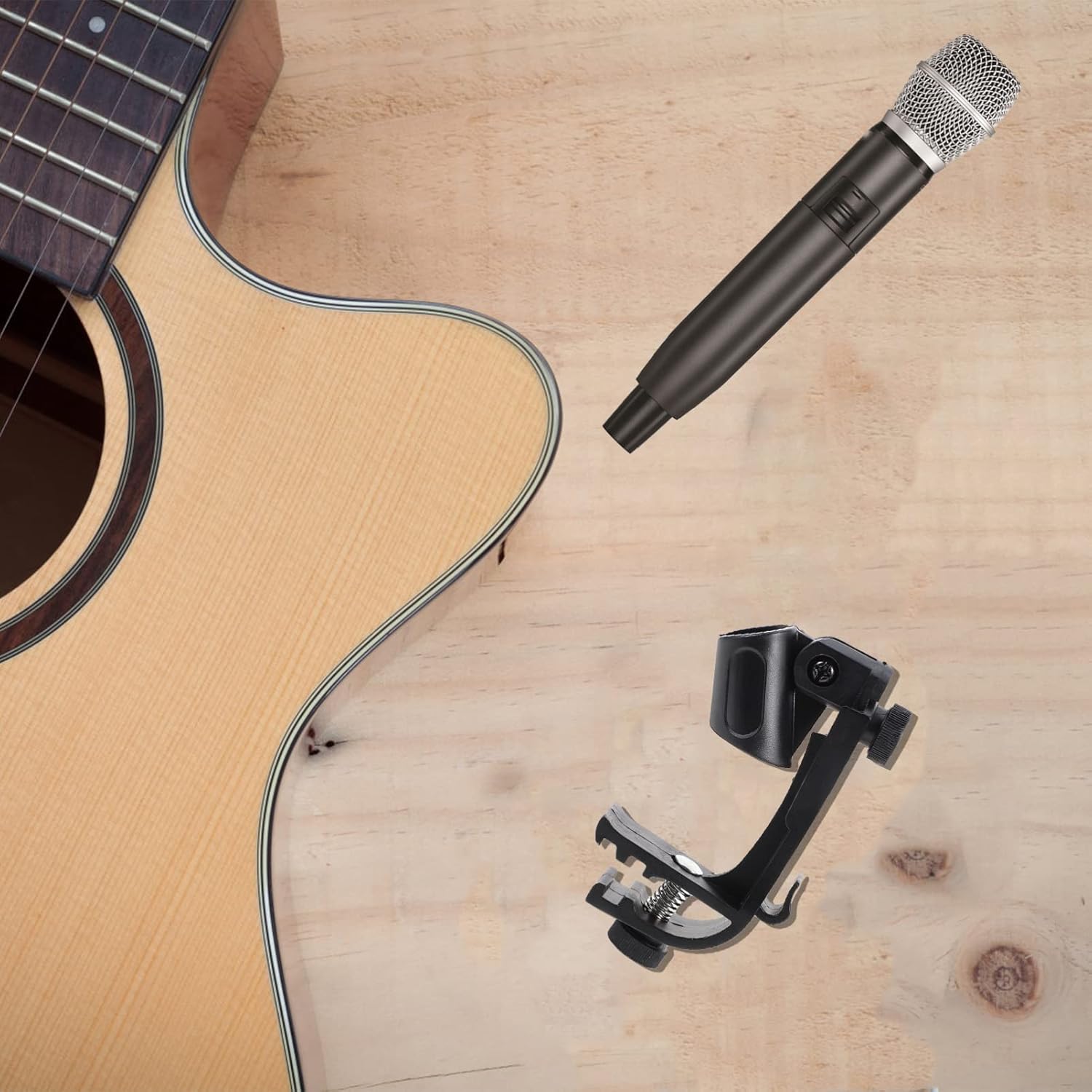 2pcs Microphone Shockproof Holder Lifters Drum Convenient Rack Supporters Wireless Studio Accessories Radio Universal Home Plastic Adjustable Holders Office for Portable Stands