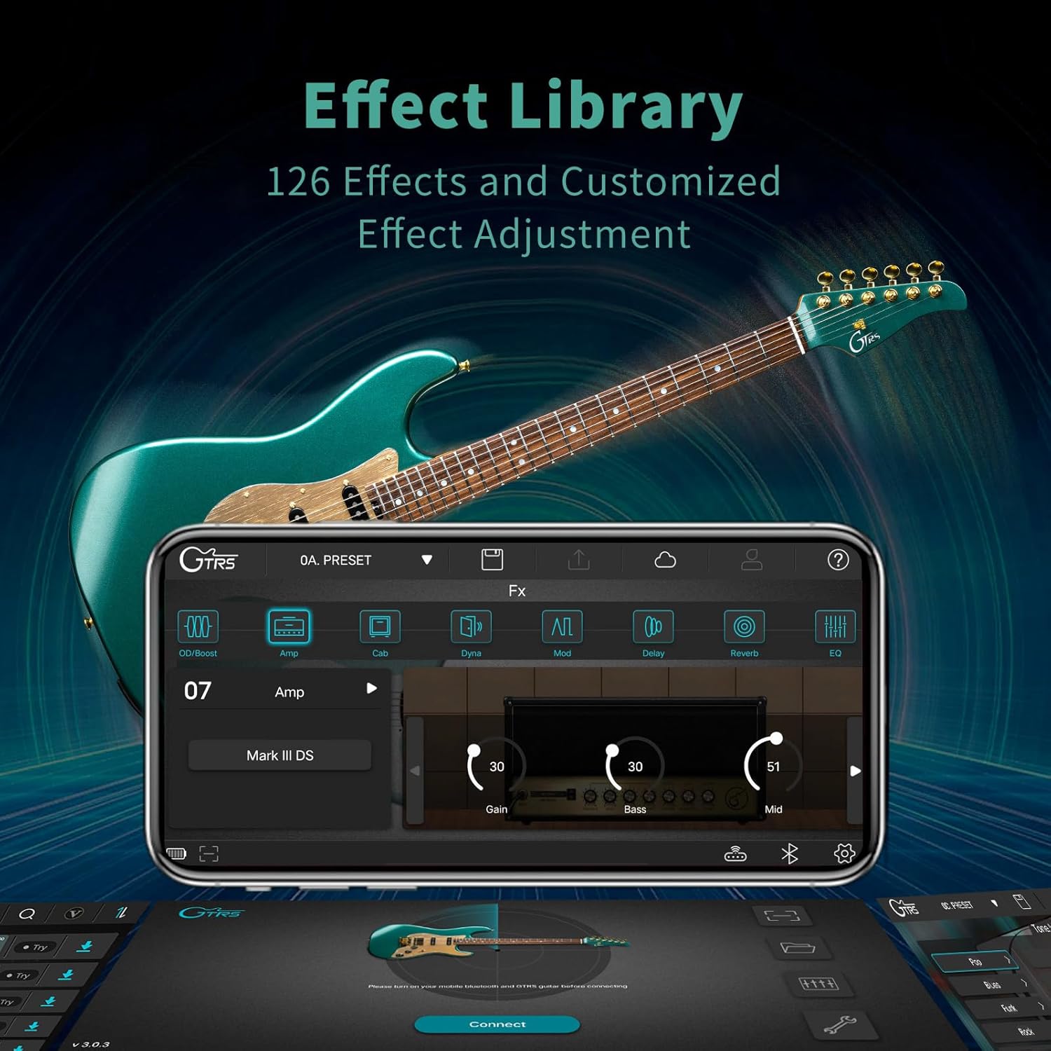 GTRS S900 Smart Electric Guitar Kit With UHF Wireless Transmitter, Practice Guitar Intelligent System With 126 Effects Types, 80s Loop, 40 Drummer, 10H Bettaty Life, 6 Strings, Right Hand(S900 Green)