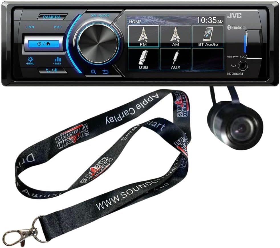 JVC KD-X560BT Single-DIN Digital Media Receiver (Does not Play CDs) Bundled with + (1) Bullet Style Back up Camera
