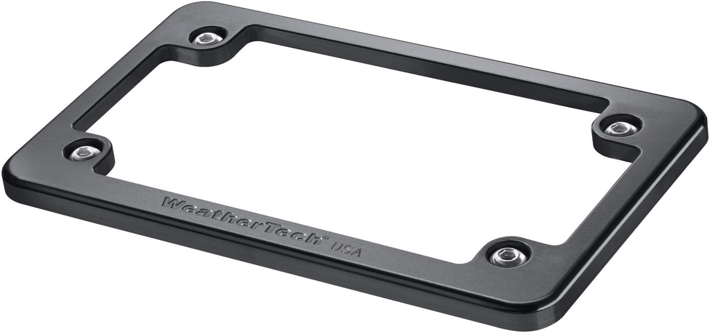WeatherTech Billet Motorcycle License Plate Frame - Satin Black