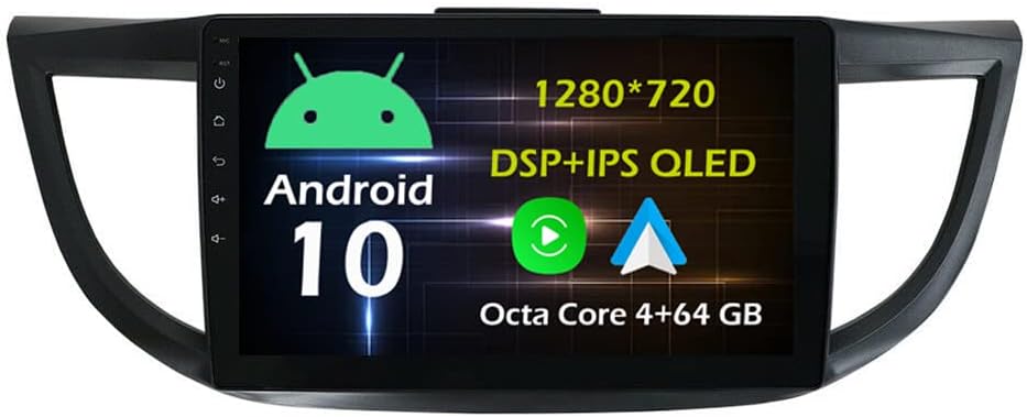 10.1'' Android Car Stereo Radio for Honda CRV 2012-2016 Octa Core Android 13 Touchscreen Headunit Supports GPS Navigation Carplay Android Auto Bluetooth SWC DSP WiFi AHD Backup Camera-4+64