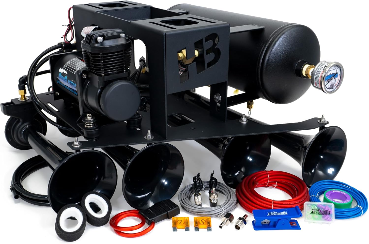 Conductor's Special 232 Spare Tire Delete Train Horn Kit - 12 Volt - Powerful & Easy Install - For Full-Size Pickup Trucks - Capable Onboard Air System