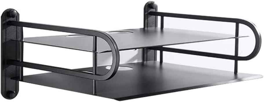 WiFi Router Shelf, Wall Mount Organizer and Cable Management Floating Shelving for Home and Office, Metal Panel with Vented Airflow