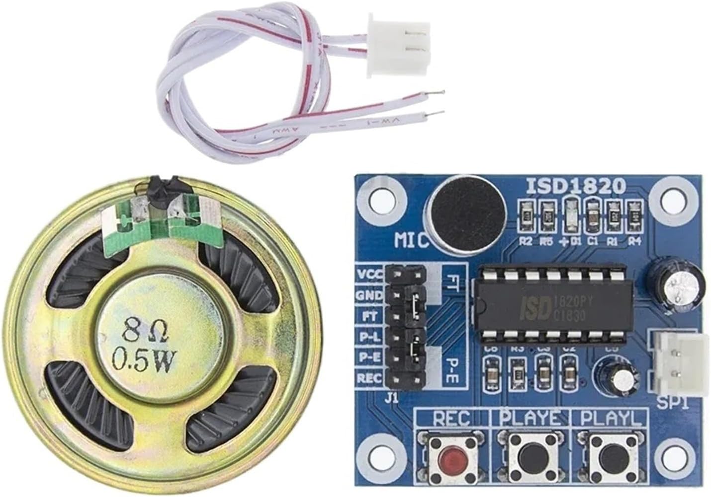 1-10pcs ISD1820 Voice Recording Recorder Module with Mic Sound Audio Loudspeaker Microphones(10pcs)