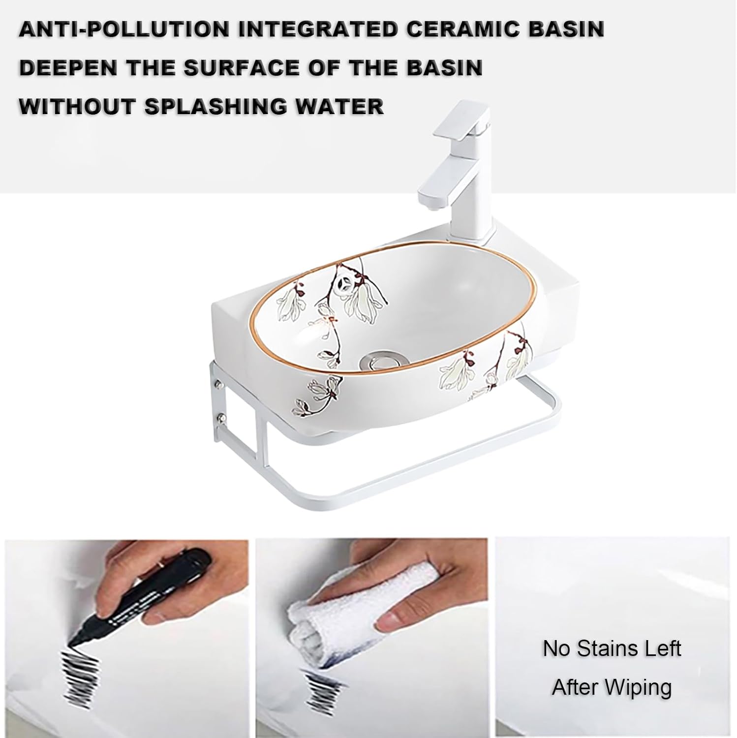 Corner Vanity Bathroom,Vitreous China Bathroom Sink,Small Wall Mount Corner Bathroom Sink,Faucet and Drain Combo,Sink Wall Mounted Utility Washing Hand Basin Design. (Size : Low Configuration)
