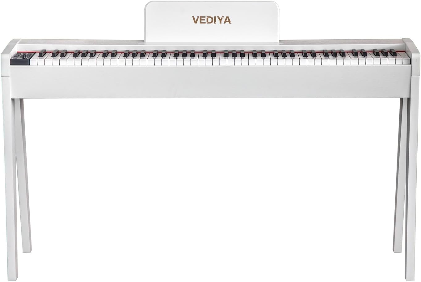 Digital Piano 88 Keys Semi-Weighted Full Size Keyboard for Beginners, Electric Piano with MIDI, Pedal, Keyboard Piano 800 Tones, 600 Rhythms, 80 Demo Songs, Dual Speakers, Recording Function (White)