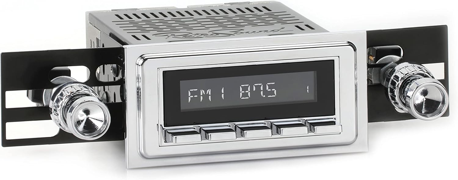 RetroSound HC-112-04-74 Hermosa Direct-fit Radio for Classic Vehicles (Chrome Face & Buttons and Chrome Bezel)