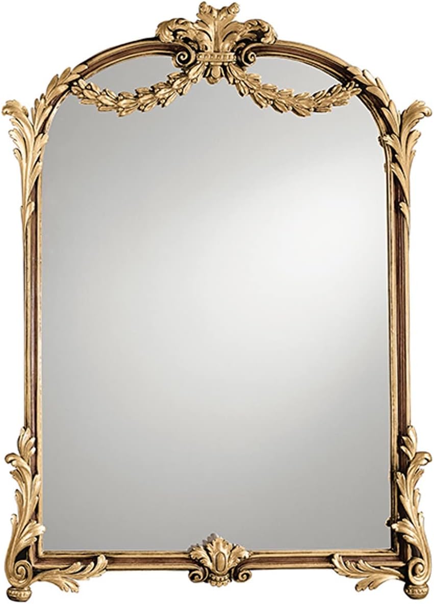 WORDFUN Wall Mount Makeup Mirror Metal Framed Bathroom Mirror Decorative Mirror,Rounded Corners Smooth Elaborately Crafted Sturdy and Stable, for Bedroom, Bathroom, Living Room, Hallway
