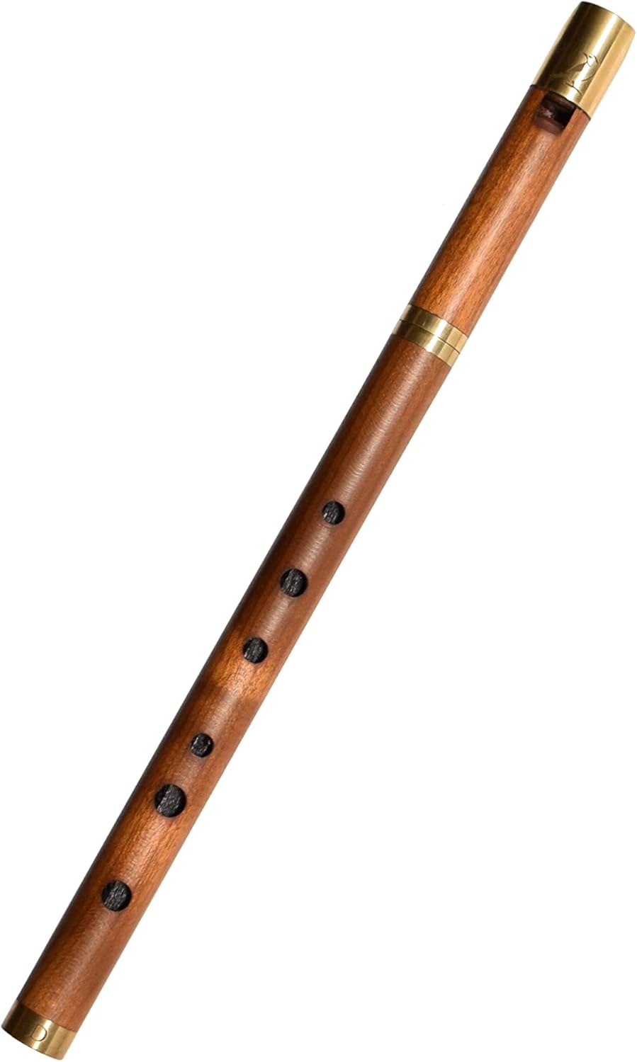 Key of D Wooden Whistle VDC-01 Great Sound Hand Carved Stabilized Wood Traditional Folk Wind Instrument Flute Orchestra Unique Woodwind Handmade Brown, Brown wood