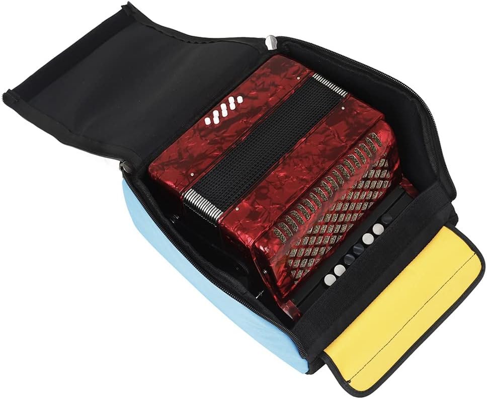 22 Keys 8 Bass Accordion Concertina, Solo and Ensemble, Musical Instrument, with Strap and Backpack, for Home and Classroom
