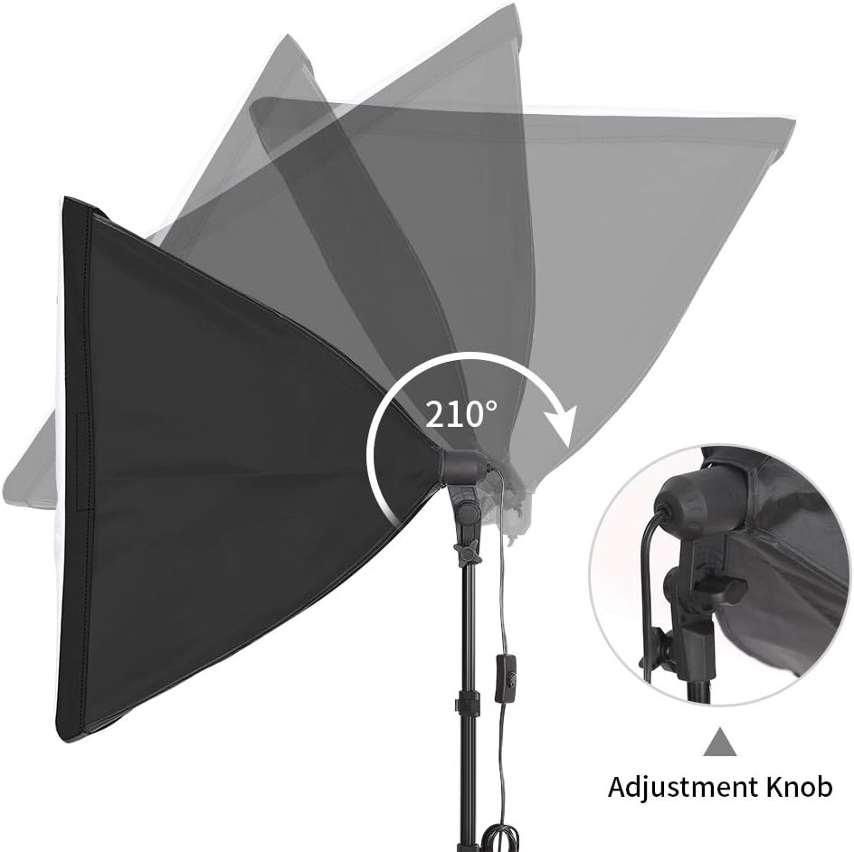 800W 5500K Umbrellas Softbox Continuous Lighting Kit with Backdrop Support System for Photo Studio Product, Portrait and Video Shoot Photography