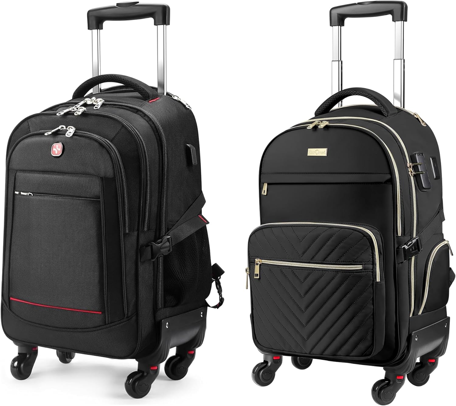 star cloud 4-Wheel Rolling Backpack for Women Man