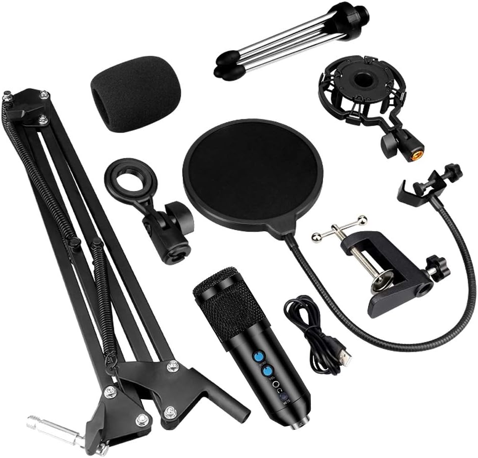 USB Microphone Professional Condenser Recording Mic Kit for Podcast, Recording Microphone for YouTube, Recording Music, Voice Overs, Livestreaming and Streaming Broadcast