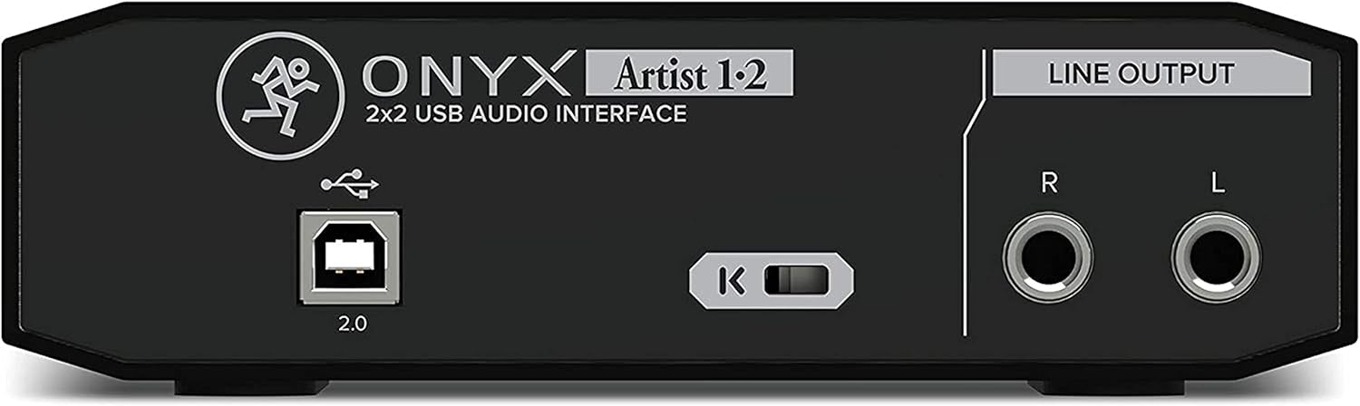 Mackie Onyx Artist 1-2 USB Audio Interface 2-in/2-out, 24-bit/192kHz, with 1 Onyx Mic Preamp, Zero-Latency Direct Monitoring - Mac/PC with Gravity Phone Holder and EMB 1/4