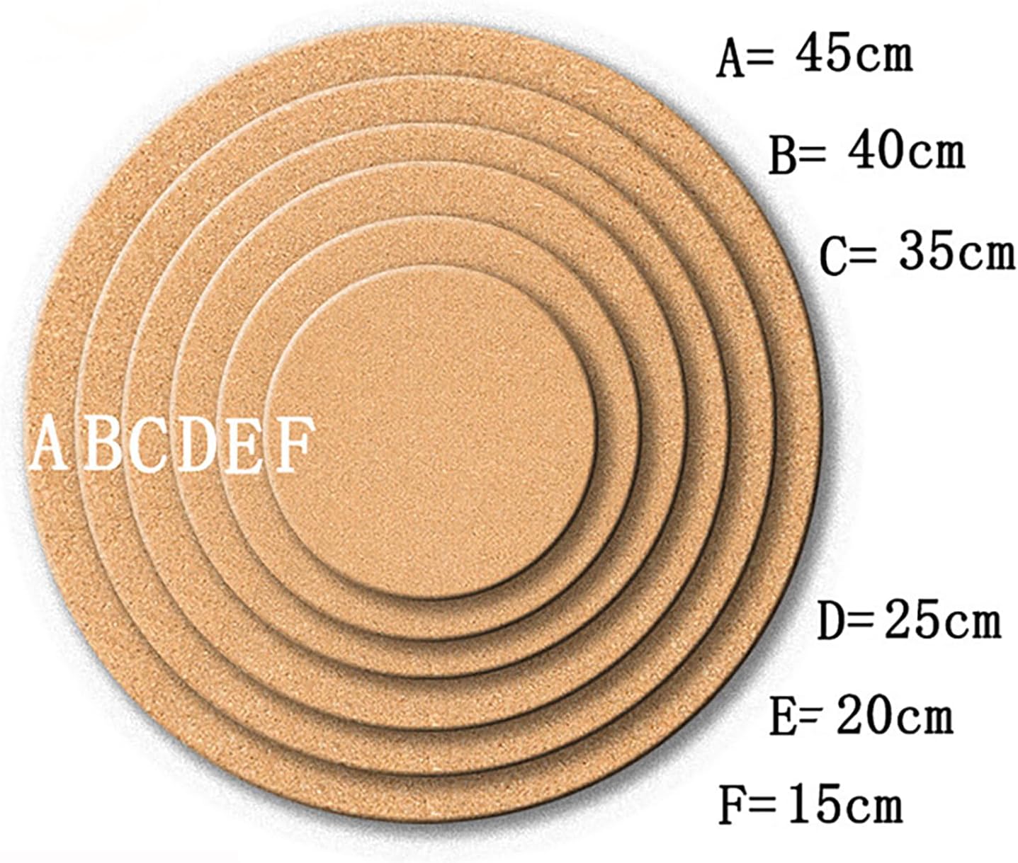 Natural Cork Round Bulletin Board Set,Self-Adhesive Office Boards,for Office Wall Tidying, Photo Displays, DIY Craft Projects,Rustic Décor,Thickness:8mm-10PACKS(Size:20cm,Color:Natural Wood Color)