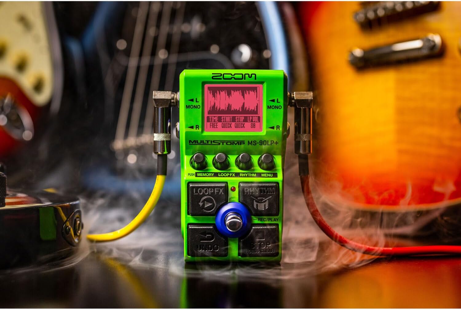 Zoom MS-90LP+ Multistomp Looper Pedal Bundle with Patch Cable + Instrument Cable + 9V Power Supply + Cleaning Cloth (4 Item)