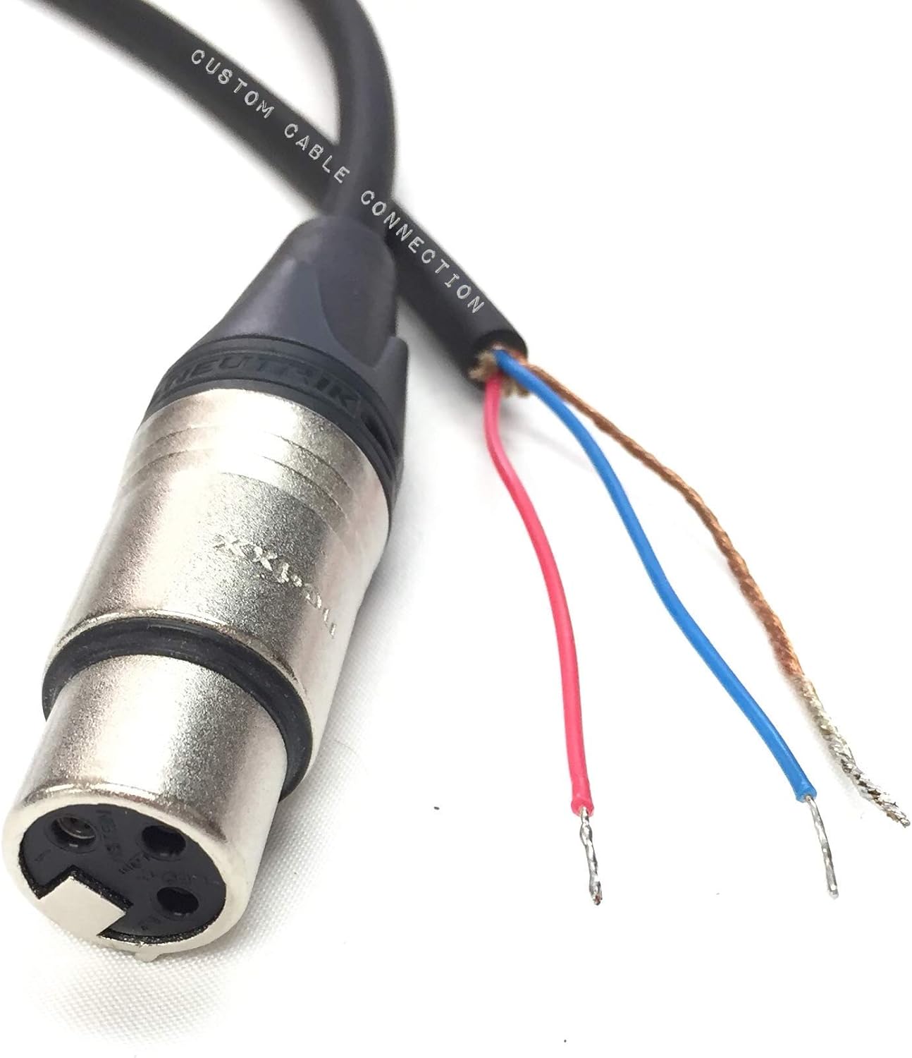 150 Foot Custom Cable Connection Pro-Audio Balanced Microphone with Neutrik NC3FXX XLR Female Connector to Blunt end Cable